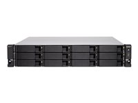 QNAP TS-h1283XU-RP - NAS-server - 12 fack - kan monteras i rack - SATA 6Gb/s - RAID RAID 0, 1, 5, 6, 10, 50, JBOD, 5 hot spare, 6-reservsnabbyte, 60, 10 hot spare, RAID TP - RAM 32 GB - Gigabit Ethernet / 10 Gigabit Ethernet / 10Gbps SFP+ - iSCSI support - 2U TS-H1283XU-RP-E2236-32G