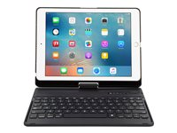 Targus VersaType - Tangentbord och foliefodral - bakgrundsbelyst - trådlös - Bluetooth 5.1 - QWERTY - Nordisk - svart tangentbord, svart fodral - B2B - för Apple 10.2-inch iPad; 10.5-inch iPad Air (3:e generationen); 10.5-inch iPad Pro THZ857NO