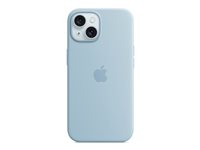 Apple - Baksidesskydd för mobiltelefon - MagSafe-kompatibilitet - silikon - ljusblå - för iPhone 15 MWND3ZM/A