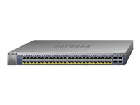 NETGEAR Smart GS752TP - Switch - L3 Lite - smart - 8 x 10/100/1000 (PoE+) + 40 x 10/100/1000 (PoE) + 4 x SFP - skrivbordsmodell, rackmonterbar - PoE+ (384 W) GS752TP-300EUS