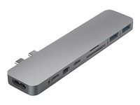 HyperDrive Pro 8-in-2 Hub - Dockningsstation - USB-C x 2 - HDMI, Mini DP GN28D-SILVER