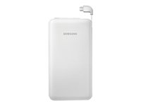 Samsung EB-PG900B - Strömförsörjningsbank - 6000 mAh (mikro-USB typ B) - på kabel: Micro-USB - vit - för Galaxy Core Prime VE, S5 EB-PG900BWEGWW
