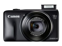 Canon PowerShot SX600 HS - Digitalkamera - kompakt - 16.0 MP - 1 080 p - 18x optisk zoom - Wi-Fi - svart 9340B011