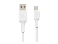 Belkin BoostCharge - USB-kabel - 24 pin USB-C (hane) till USB (hane) - 1 m - vit CAB001BT1MWH