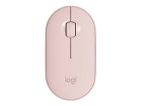 Logitech Pebble M350 - Mus - optisk - 3 knappar - trådlös - Bluetooth, 2.4 GHz - trådlös USB-mottagare - rosa 910-005717