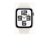 Apple Watch SE (GPS + Cellular) - 2a generation - 44 mm - stjärnljusaluminium - smart klocka med sportband - fluoroelastomer - starlight - bandstorlek: M/L - 32 GB - LTE, Wi-Fi 4, Bluetooth - 4G - 33 g MXGU3QN/A
