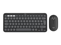 Logitech Pebble 2 Combo for Mac - Sats med tangentbord och mus - trådlös - Bluetooth LE - QWERTZ - tysk - tonal graphite 920-012208