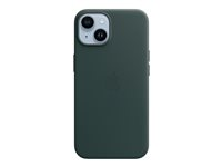 Apple - Baksidesskydd för mobiltelefon - MagSafe-kompatibilitet - läder - skogsgrön - för iPhone 14 MPP53ZM/A