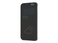 HTC Dot View HC M100 - Vikbart fodral för mobiltelefon - grå - för HTC One (M8) 99H11415-00