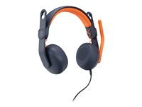 Logitech Zone Learn Wired On-Ear Headset for Learners, 3.5mm AUX - Hörlurar med mikrofon - på örat - ersättning - kabelansluten - 3,5 mm kontakt 981-001372