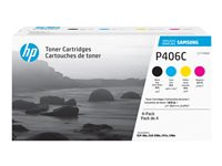 HP CLT-P406C - 4-pack - svart, gul, cyan, magenta - original - tonerkassett (SU375A) - för Samsung CLX-3300, 3302, 3303, 3304, 3305, 3306, 3307, SCX-3300, 3301, 3305, 3306 SU375A