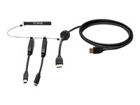 C2G 6ft (1.8m) 4K HDMI Premium Cable and Dongle Adapter Ring with Color Coded Mini DisplayPort and USB-C - Videoadaptersats - svart - guldblinkade kontakter, 4K60Hz stöd, 4K 30 Hz-stöd (DisplayPort) C2G30054