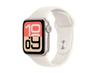 Apple Watch SE 3 (GPS + Cellular) - 40 mm - stjärnljusaluminium - smart klocka med sportband - fluoroelastomer - starlight - bandstorlek: M/L - 64 GB - LTE, Wi-Fi 4, Bluetooth - 5G - 26.4 g MEP74QN/A