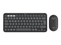 Logitech Pebble 2 Combo - Sats med tangentbord och mus - trådlös - Bluetooth LE - QWERTZ - tysk - tonal rose 920-012205