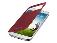Samsung S View EF-CI950B - Vikbart fodral för mobiltelefon - röd - för Galaxy S4 EF-CI950BREGWW