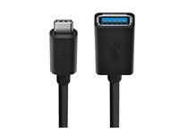 Belkin 3.0 USB-C to USB-A Adapter - USB-adapter - 24 pin USB-C (hane) vändbar till USB typ A (hona) - USB 3.0 - 3 A - svart F2CU036BTBLK