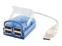 C2G USB 2.0 4-port Laptop Hub - Hubb - 4 x USB 2.0 - skrivbordsmodell 81647