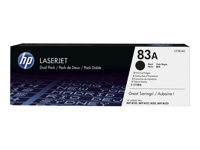 HP 83A - 2-pack - svart - original - LaserJet - tonerkassett (CF283AD) - för LaserJet Pro M201, M202, MFP M125, MFP M127, MFP M225 CF283AD