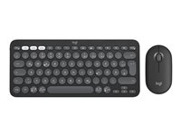 Logitech Pebble 2 Combo - Sats med tangentbord och mus - trådlös - Bluetooth LE - QWERTZ - tysk - tonal white 920-012204