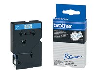 Brother - Vit, blå - Rulle (1,2 cm x 7,7 m) 1 stk band för skrivare - för P-Touch PT-15, PT-20, PT-2000, PT-3000, PT-500, PT-5000, PT-6, PT-8, PT-8E TC203