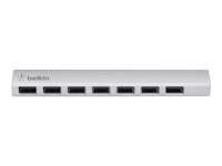 Belkin Ultra-Slim Aluminium Series 7-Port USB 2.0 Hub - Hubb - 7 x USB 2.0 - skrivbordsmodell F4U039CW