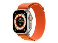 Apple Watch Ultra - 49 mm - titan - smart klocka med Alpine Loop - textil - orange - bandstorlek: S - 32 GB - Wi-Fi, LTE, UWB, Bluetooth - 4G - 61.3 g MNHH3KS/A