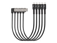 Kensington Charge & Sync Cable - Lightning-kabel - USB hane till Lightning hane - 20 cm - svart (paket om 5) K67864WWA