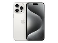 Apple iPhone 15 Pro Max - 5G smartphone - dual-SIM / Internminne 1 TB - OLED-skärm - 6.7" - 2796 x 1290 pixels (120 Hz) - 3 st. bakre kameror 48 MP, 12 MP, 12 MP - front camera 12 MP - vitt titan MU7H3QN/A