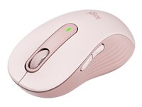 Logitech Signature M650 L - Mus - stor storlek - optisk - 5 knappar - trådlös - 2.4 GHz, Bluetooth - Logitech Logi Bolt USB-mottagare - rosa 910-006237