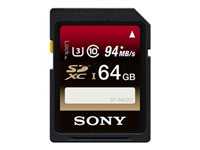 Sony SF-64UX2 - Flash-minneskort - 64 GB - UHS Class 3 / Class10 - SDXC UHS-I SF64UX2