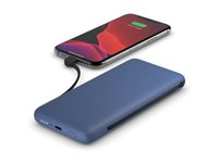 Belkin BoostCharge Plus - Strömförsörjningsbank - 10000 mAh - 23 Watt - Fast Charge - 2 utdatakontakter (Lightning, 24 pin USB-C) - midnattsblå BPB006BTBLU