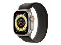 Apple Watch Ultra - 49 mm - titan - smart klocka med Trail Loop - mjukt nylon i dubbla lager - svart/grå - bandstorlek: M/L - 32 GB - Wi-Fi, LTE, UWB, Bluetooth - 4G - 61.3 g MQFX3KS/A