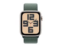 Apple Watch SE (GPS + Cellular) - 2a generation - 44 mm - stjärnljusaluminium - smart klocka med sportögla - mjukt nylon i dubbla lager - sjögrön - handledsstorlek: 130-200 mm - 32 GB - LTE, Wi-Fi 4, Bluetooth - 4G - 33 g MXGV3QN/A