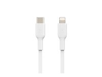 Belkin BOOST CHARGE - Lightning-kabel - 24 pin USB-C hane till Lightning hane - 1 m - vit - USB-strömförsörjning (18W) CAA003BT1MWH