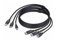 StarTech.com 6ft (1.8m) Dual-DisplayPort and USB 5Gbps KVM Cable - Tangentbords-/video-/muskabel - USB typ A, DisplayPort (hane) till USB Type B, DisplayPort (hane) - 1.83 m - 4K60Hz stöd, HDR10-stöd - svart DDU1226-KVM-CABLE