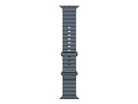 Apple - Band för smart klocka - 49 mm, naturlig titanfinish - 130 - 200 mm - ankare blå - för Watch Hermès Series 9, SE 3, Series 10, Series 11, Series 8, Series 9, Ultra 2, Ultra 3 MGCC4ZM/A
