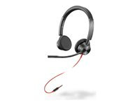 Poly Blackwire 3225 - Blackwire 3200 Series - headset - på örat - kabelansluten - USB, 3,5 mm kontakt - svart - Skype-certifierat, Cisco Jabber-certifierad, Avaya-certifierad 80S11A6