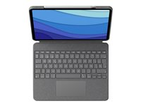 Logitech Combo Touch - Tangentbord och foliefodral - med pekdyna - bakgrundsbelyst - Apple Smart connector - QWERTY - spansk - oxford-grå - för Apple 11-inch iPad Pro (1:a generation, 2a generation, 3:e generationen) 920-010145