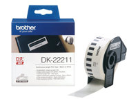 Brother DK-22211 - Vit - Rulle (2,9 cm x 15,2 m) etiketter - för Brother QL-1050, 1060, 1110, 500, 550, 560, 570, 580, 600, 650, 700, 710, 720, 820 DK22211