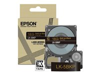 Epson LabelWorks LK-5BKP - Metallisk - guld på svart - Rulle (1,8 cm x 9 m) 1 kassett(er) hängande låda - bandpatron - för LabelWorks LW-C410, LW-C610 C53S672095