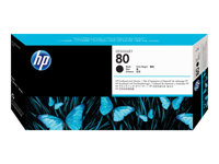 HP 80 - 17 ml - svart - skrivhuvud med rengörare - för DesignJet 1050c, 1050c plus, 1055cm, 1055cm plus C4820A