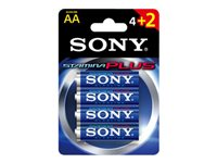 Sony Stamina Plus AM3-B4X2D - Batteri 6 x AA-typ - alkaliskt AM3B4X2D