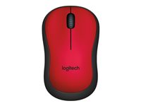 Logitech M220 Silent - Mus - optisk - 3 knappar - trådlös - 2.4 GHz - trådlös USB-mottagare - röd 910-004880