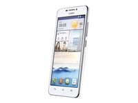 Huawei Ascend G630 - 3G pekskärmsmobil - RAM 1 GB / Internal Memory 4 GB - microSD slot - 5" - 1280 x 720 pixlar - rear camera 8 MP - front camera 1 MP - vit 51059271