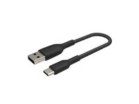 Belkin BoostCharge - USB-kabel - 24 pin USB-C (hane) till USB (hane) - 15 cm - svart CAB002BT0MBK
