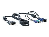 HPE PS2 Server Console Cable - Tangentbords-/video-/muskabel - PS/2, HD-15 (VGA) (hane) - 1.8 m (paket om 2) - för HPE 600; ProLiant DL370 G6, DL585 G6, ML110 G6, ML110 G7, ML330 G6, ML350 G6; Rack AF612A
