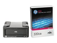 HPE RDX Removable Disk Backup System - Diskenhet - RDX - SuperSpeed USB 3.0 - extern - med 320 GB kassett - för ProLiant DL360p Gen8 B7B63A#ABB