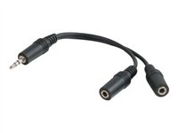 C2G Value Series Y-Cable - Audio-adapter - mini-phone stereo 3.5 mm hane till mini-phone stereo 3.5 mm hona - 15 cm - skärmad - svart 80137