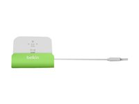 Belkin MIXIT ChargeSync Dock - Dockningsstation för mobiltelefon, digitalspelare - grön F8J045BTGRN