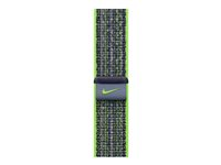 Apple Nike - Slinga för smart klocka - 45 mm - 145 - 220 mm - ljust grönt/blått MTL43ZM/A